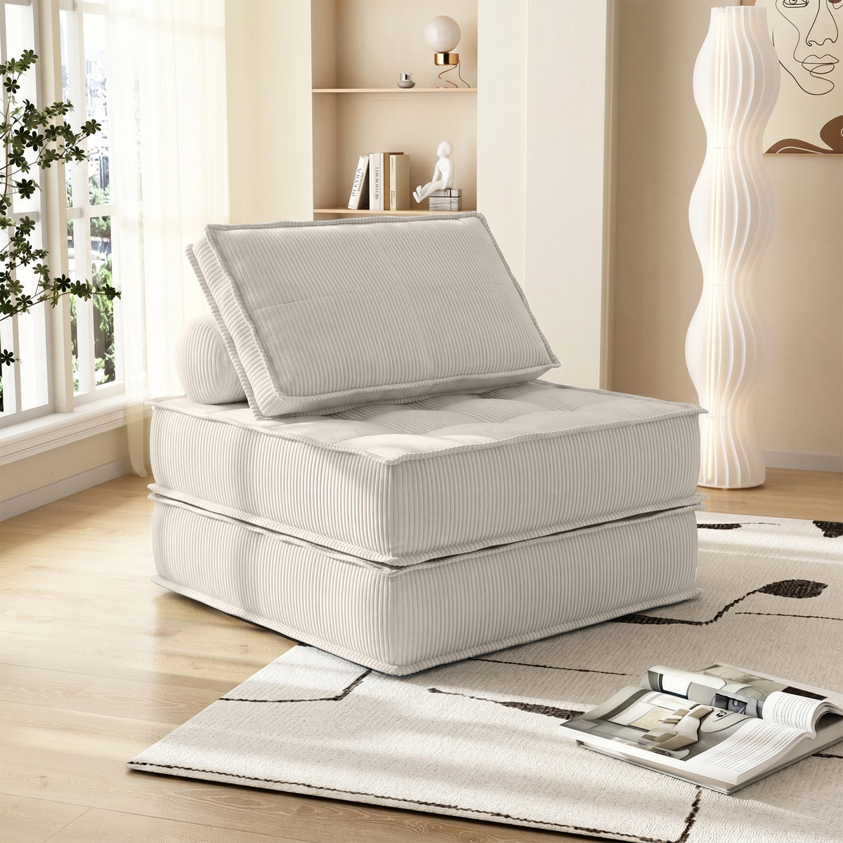 Foldable Couch Bed Single Sofa Chair with Pillow
