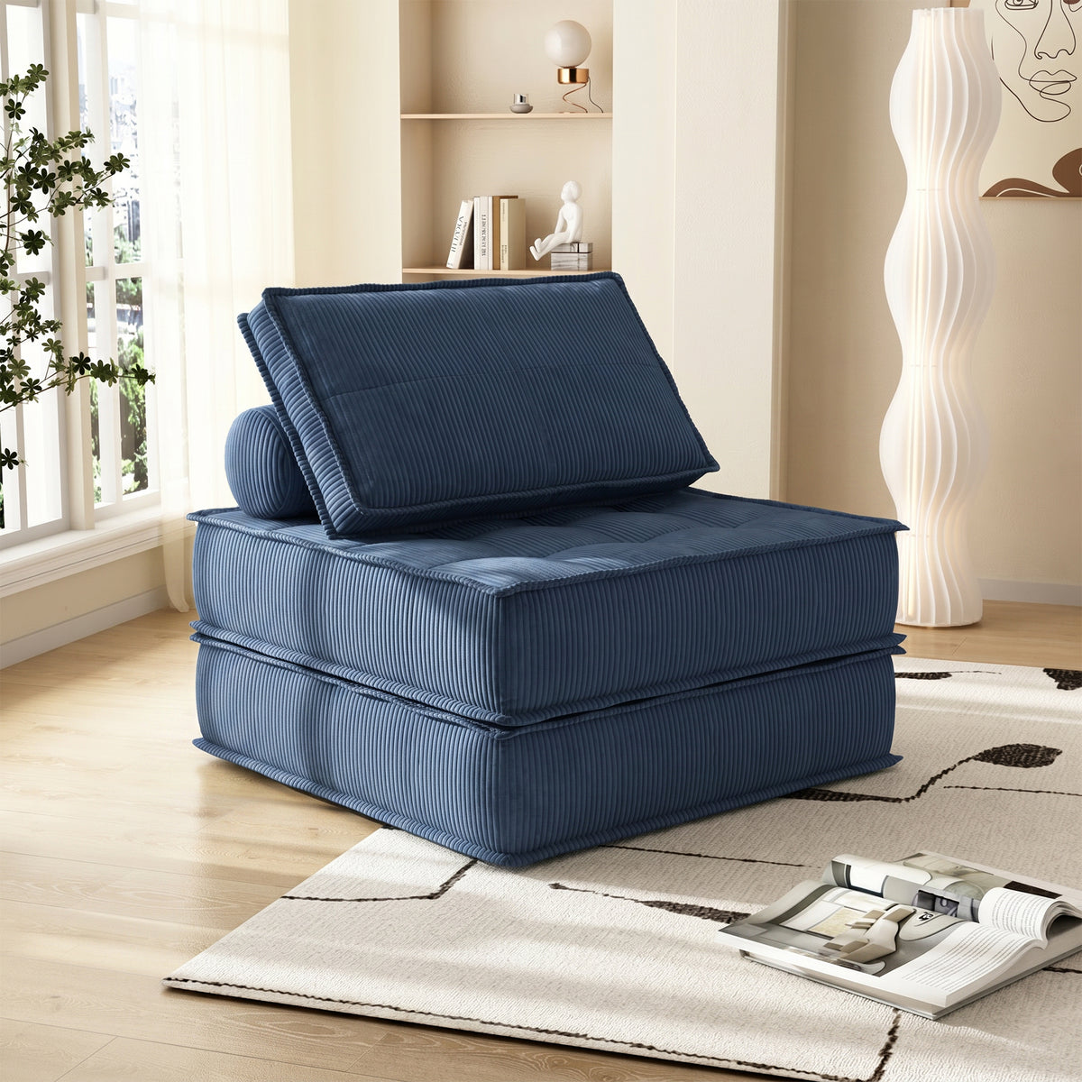 Foldable Couch Bed Single Sofa Chair with Pillow