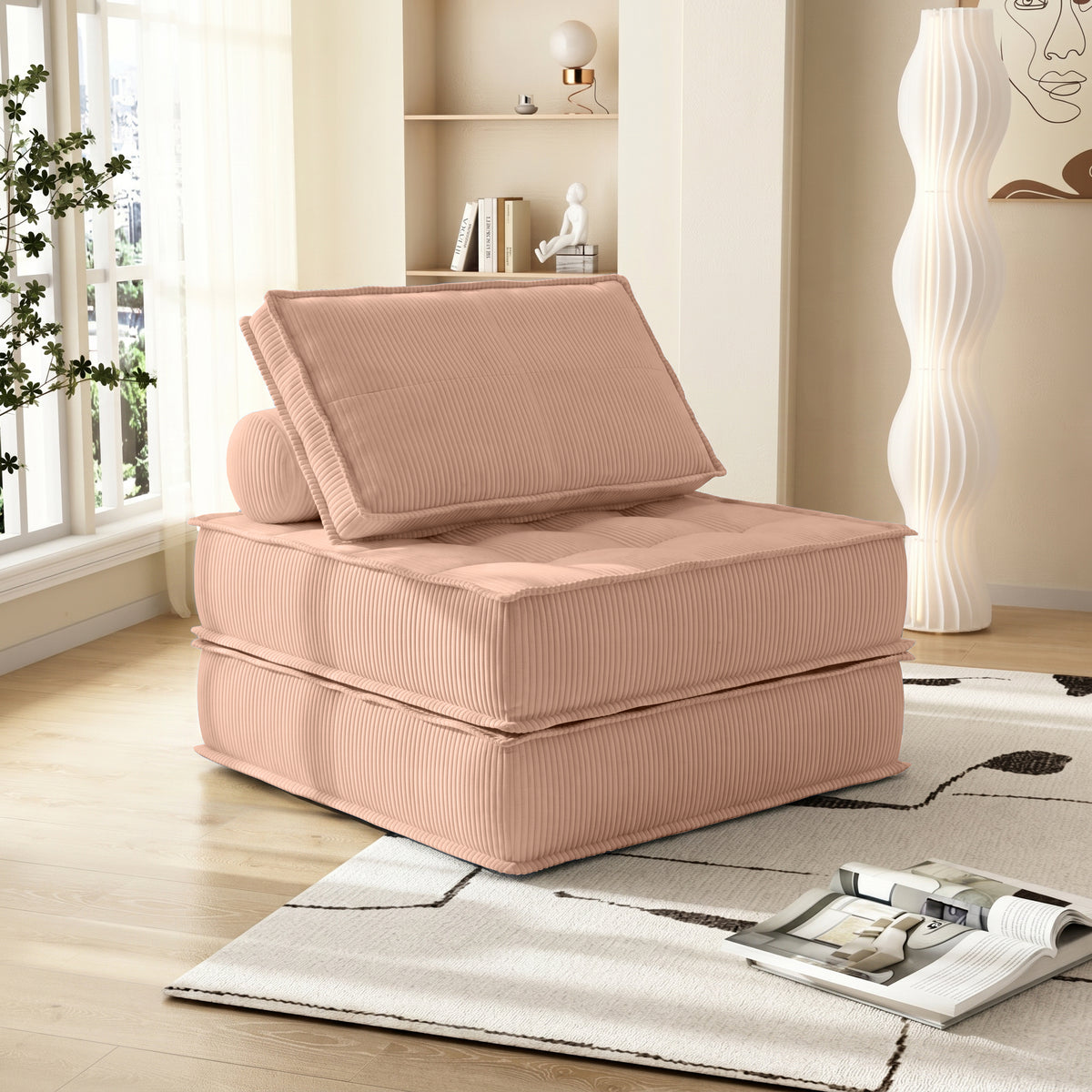 Foldable Couch Bed Single Sofa Chair with Pillow